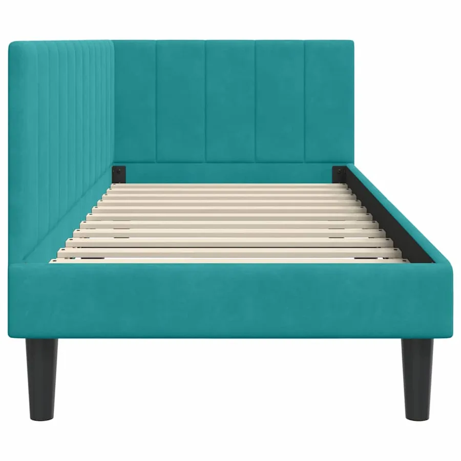 Cadre de lit d'angle Turquoise 80 cm x 200 cm Velours - 6