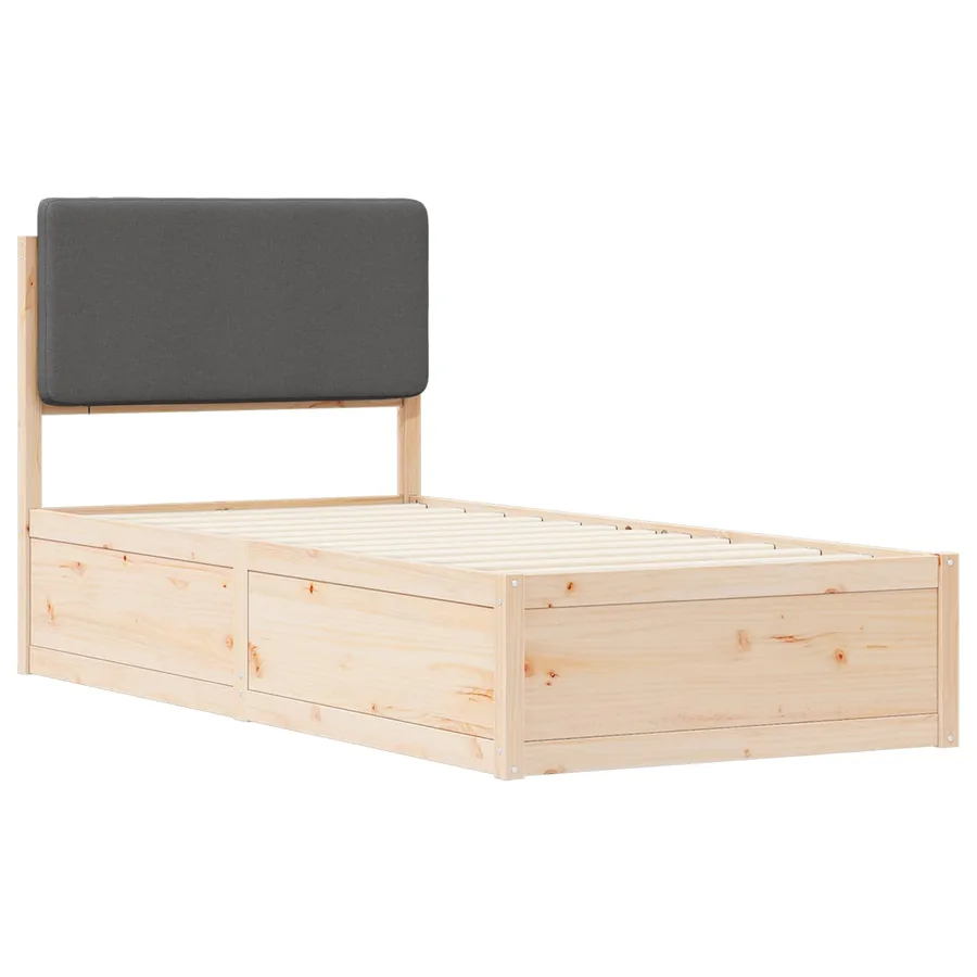 Cadre de lit avec tête de lit rembourrée Gris foncé 75 x 190 cm - 4