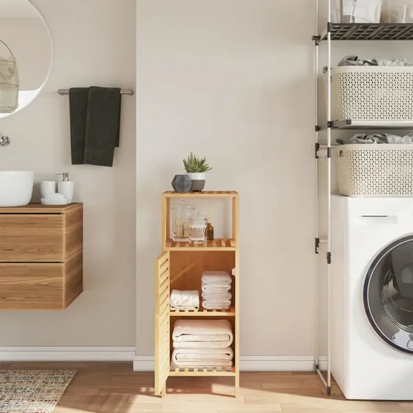 Armoire de salle de bain avec étagère 36x33x87 cm bambou