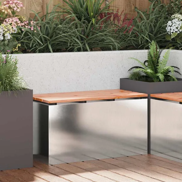 Banc de jardin Argent 80 x 40 x 43 cm Acier inoxydable
