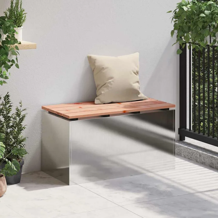 Banc de jardin Argent 80 x 40 x 43 cm Acier inoxydable - 3