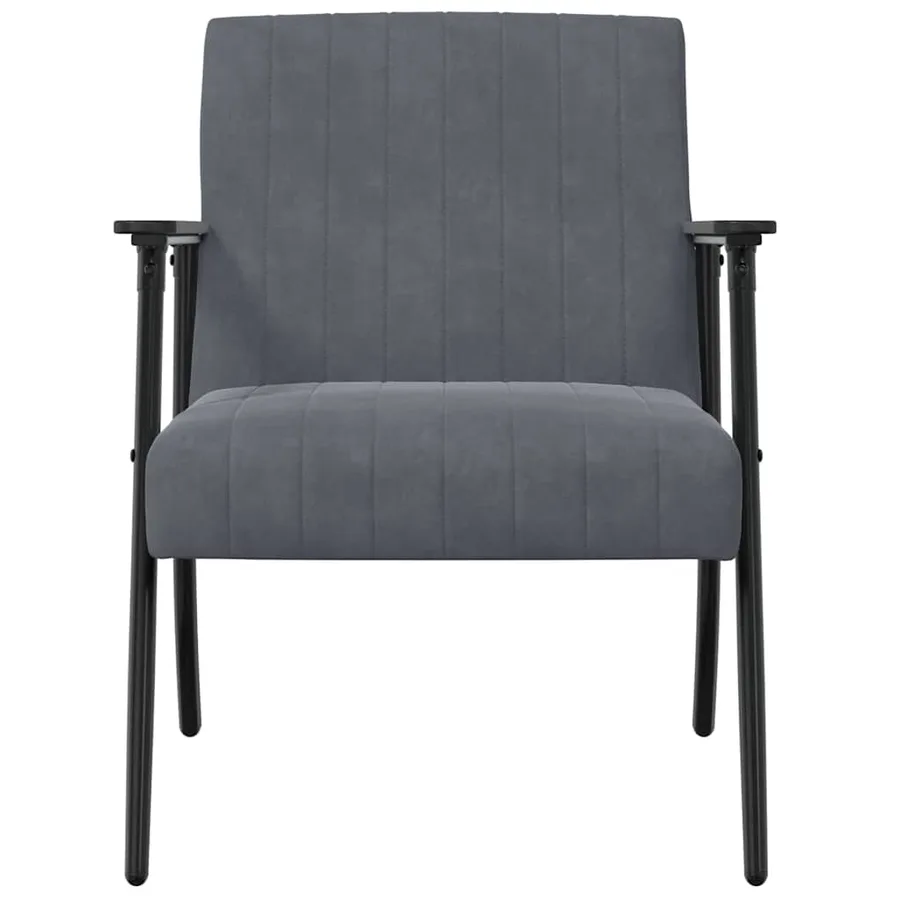 fauteuil Gris foncé 59 x 75 x 78 cm Velours - 4
