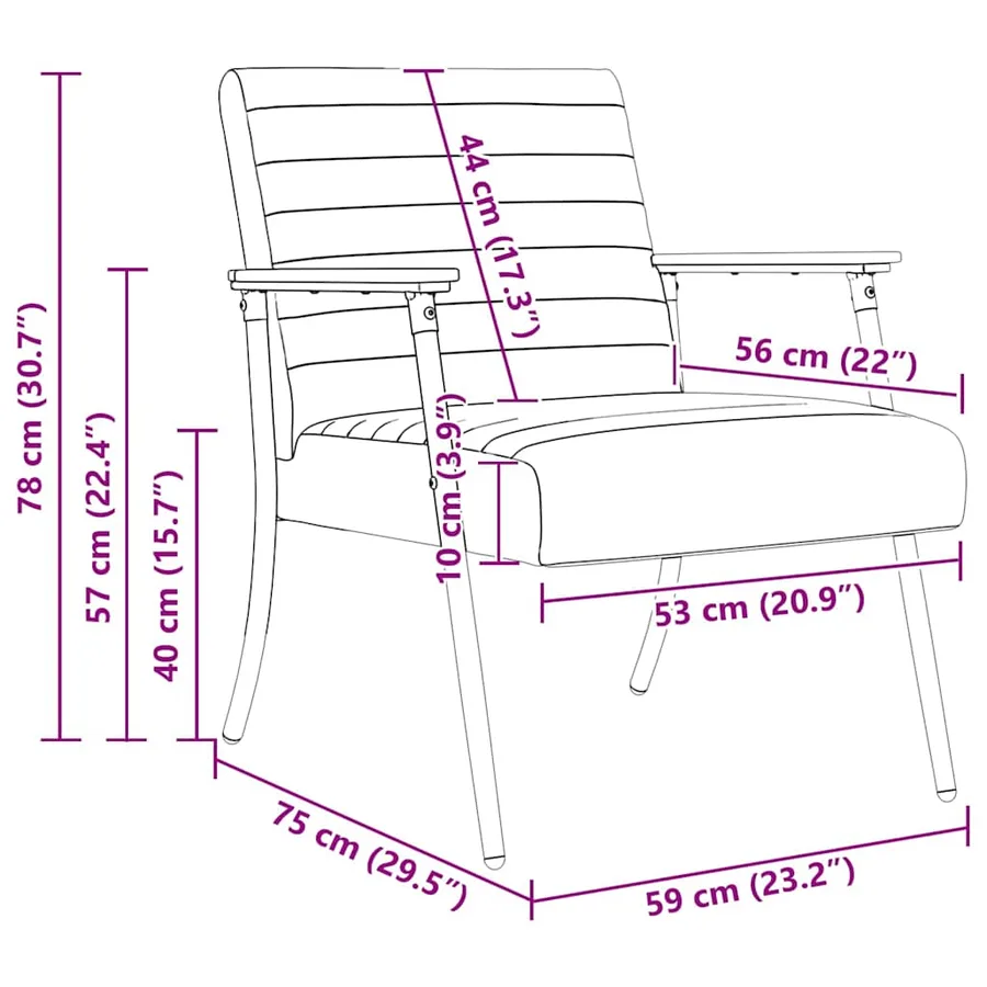 fauteuil Taupe 59 x 75 x 78 cm tissu - 10
