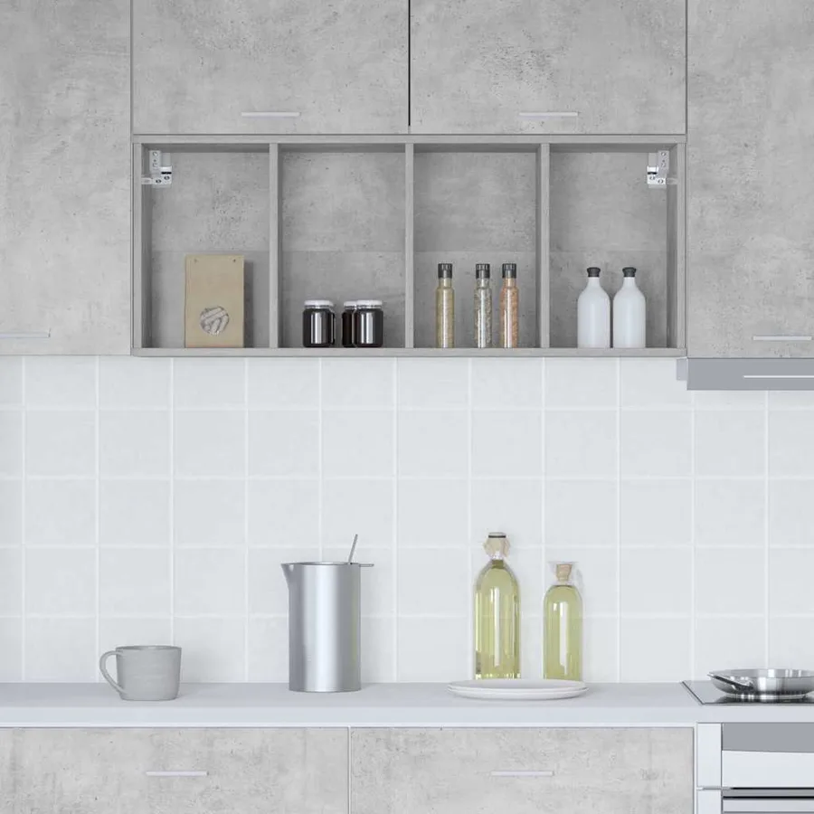 Armoire suspendue avec stockage Gris béton 40 x 29,5 x 100 cm - 4