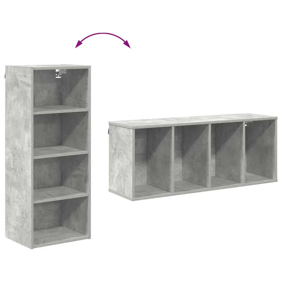 Armoire suspendue avec stockage Gris béton 40 x 29,5 x 100 cm - 8