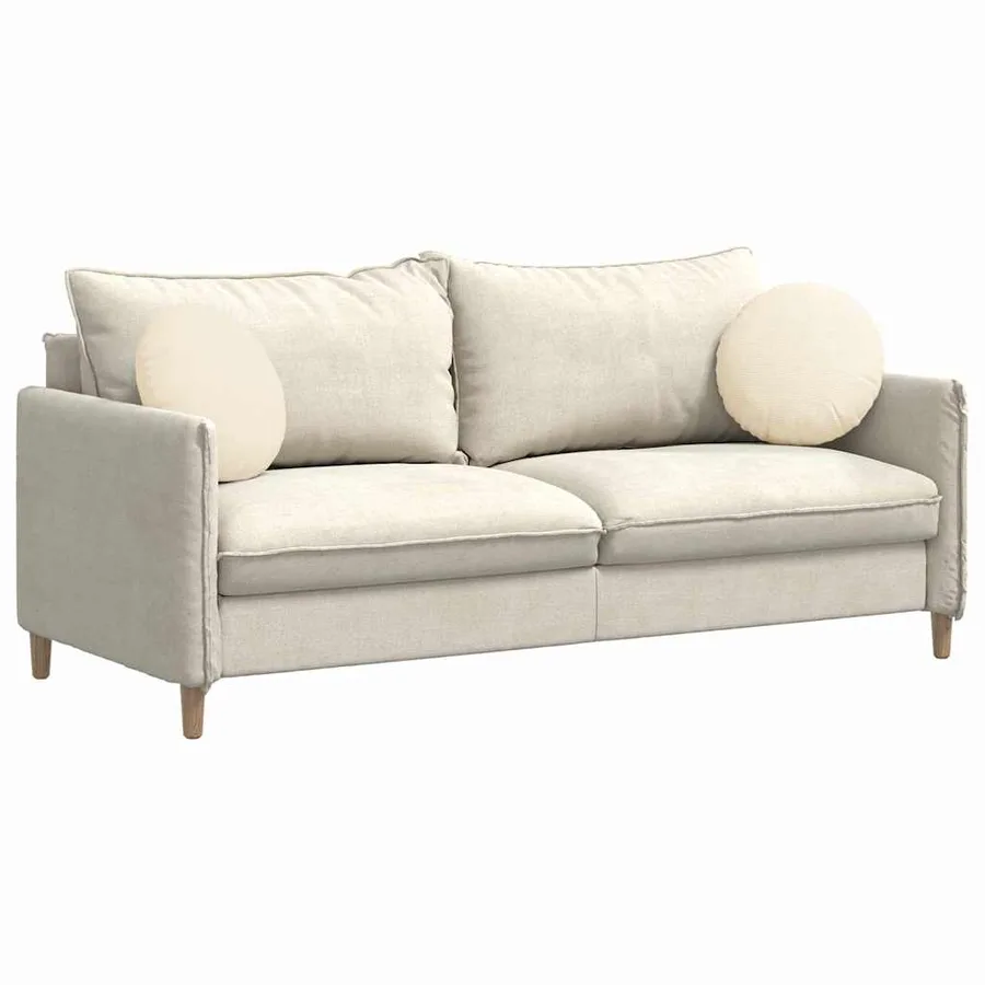 Coussins de siège 2 pcs Crème Ø 40 cm Tissu en velours côtelé - 3