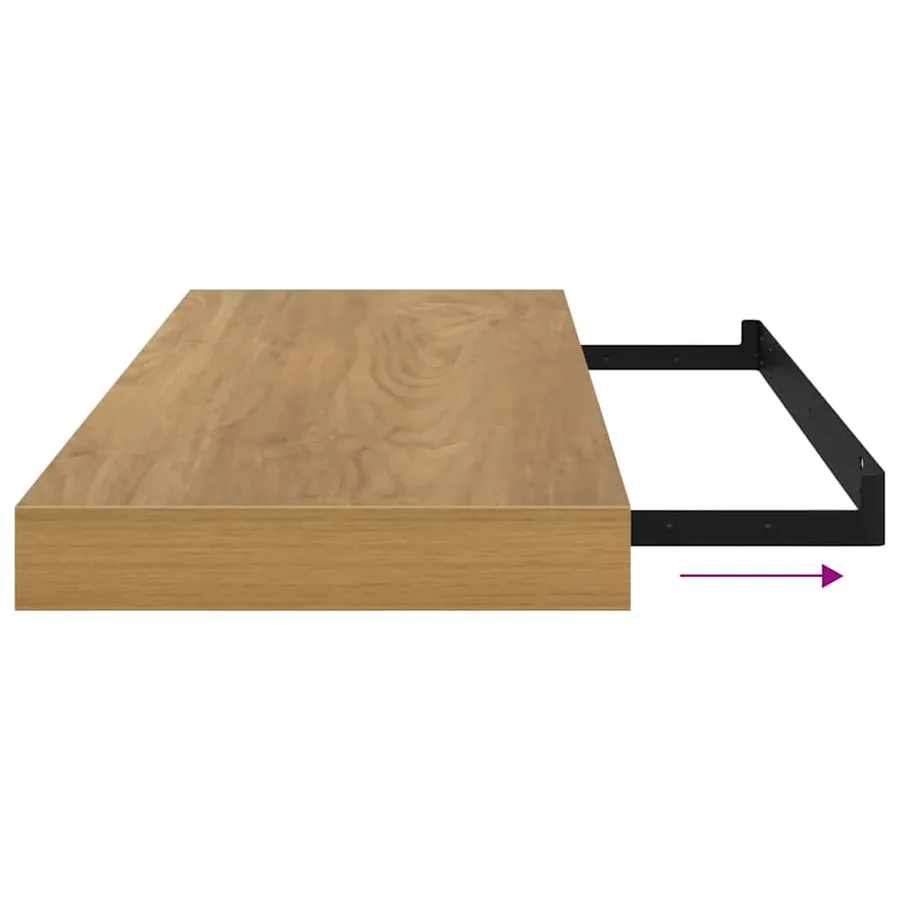 Étagère Murale 2 pcs Marron 60 x 23 x 4 cm Bois d'ingénierie - 13