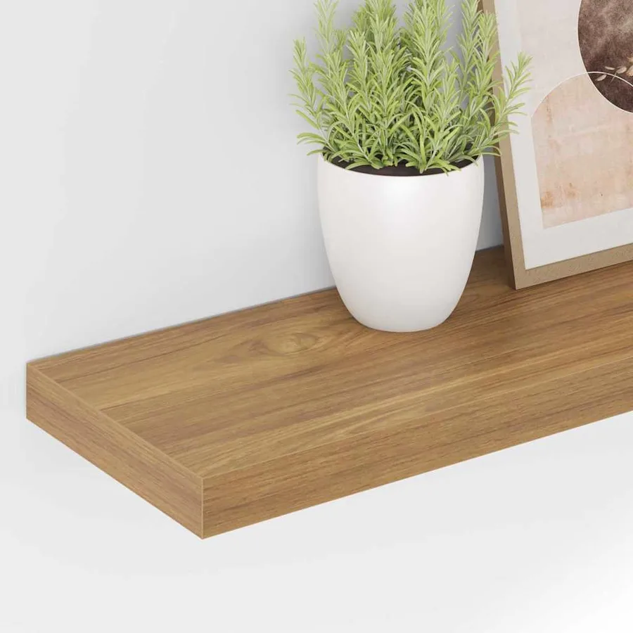 Étagère Murale 2 pcs Marron 60 x 23 x 4 cm Bois d'ingénierie - 5