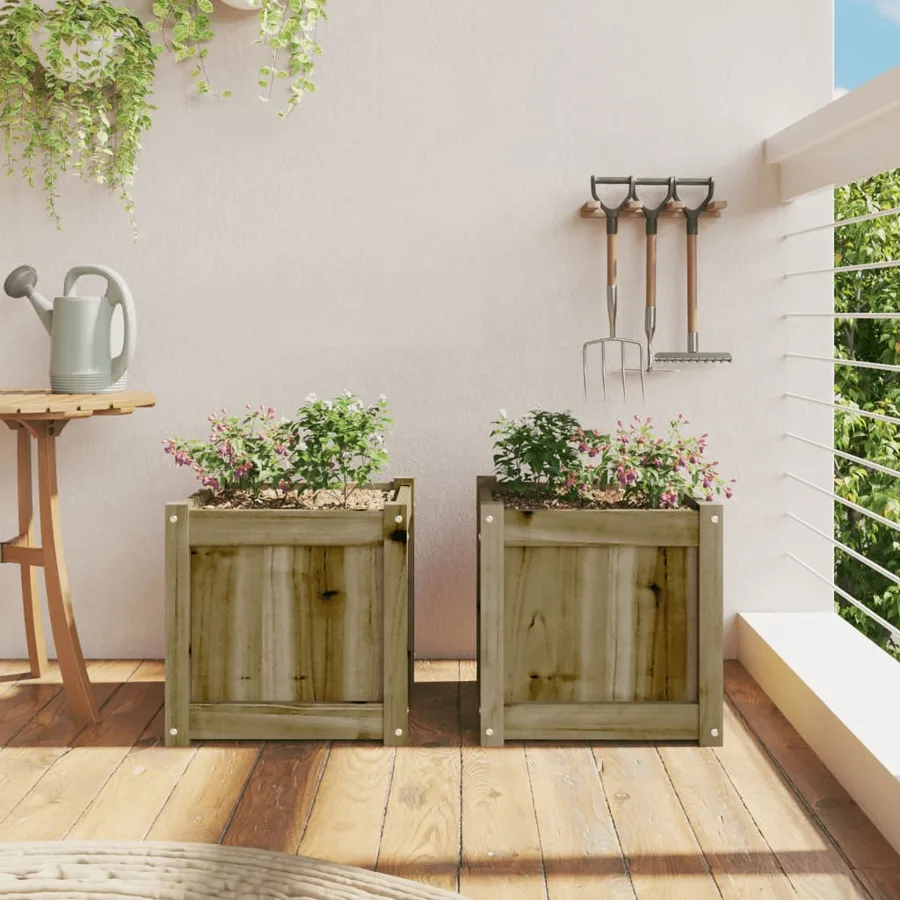 Jardinières 2 pcs bois de pin imprégné - 3