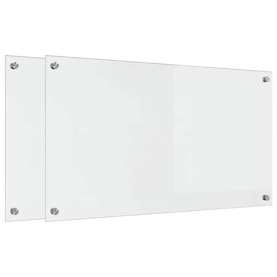 Crédence de cuisine 2 pcs Transparent 90 x 50 cm verre trempé - 2