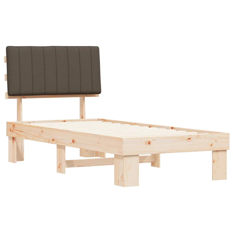Cadre de lit avec tête de lit rembourrée Taupe 90 x 200 cm - 4