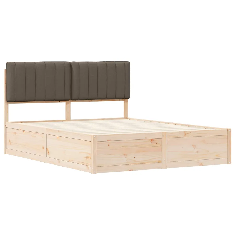 Cadre de lit avec tête de lit rembourrée Taupe 150 x 200 cm - 4