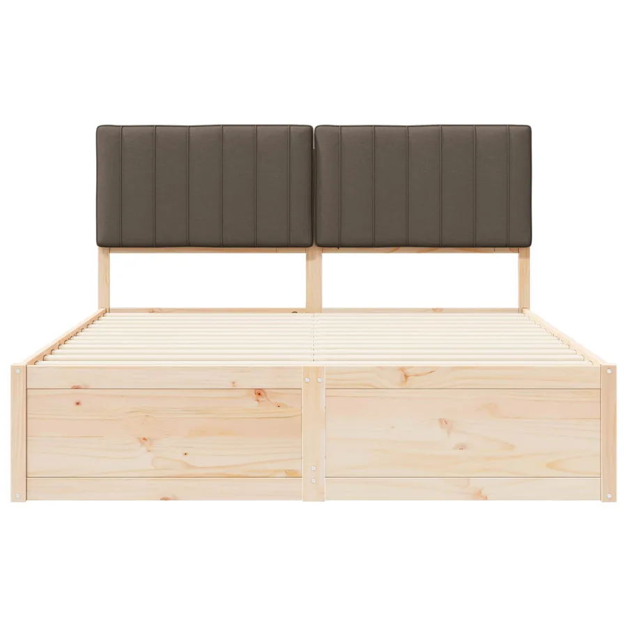 Cadre de lit avec tête de lit rembourrée Taupe 150 x 200 cm - 5