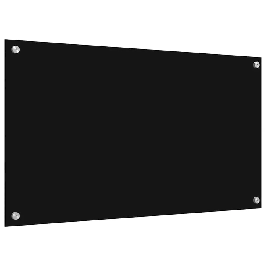 Crédence de cuisine 2 pcs Noir 90 x 50 cm verre trempé - 6