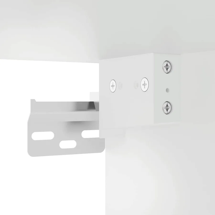 Unités murales TV avec LED 4 pcs blanc bois d'ingénierie - 14