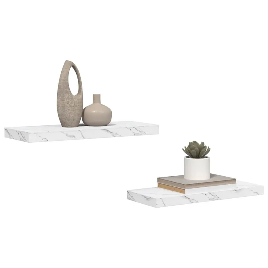 Étagère Murale 2 pcs Marbre blanc 60 x 23,5 x 4 cm - 3
