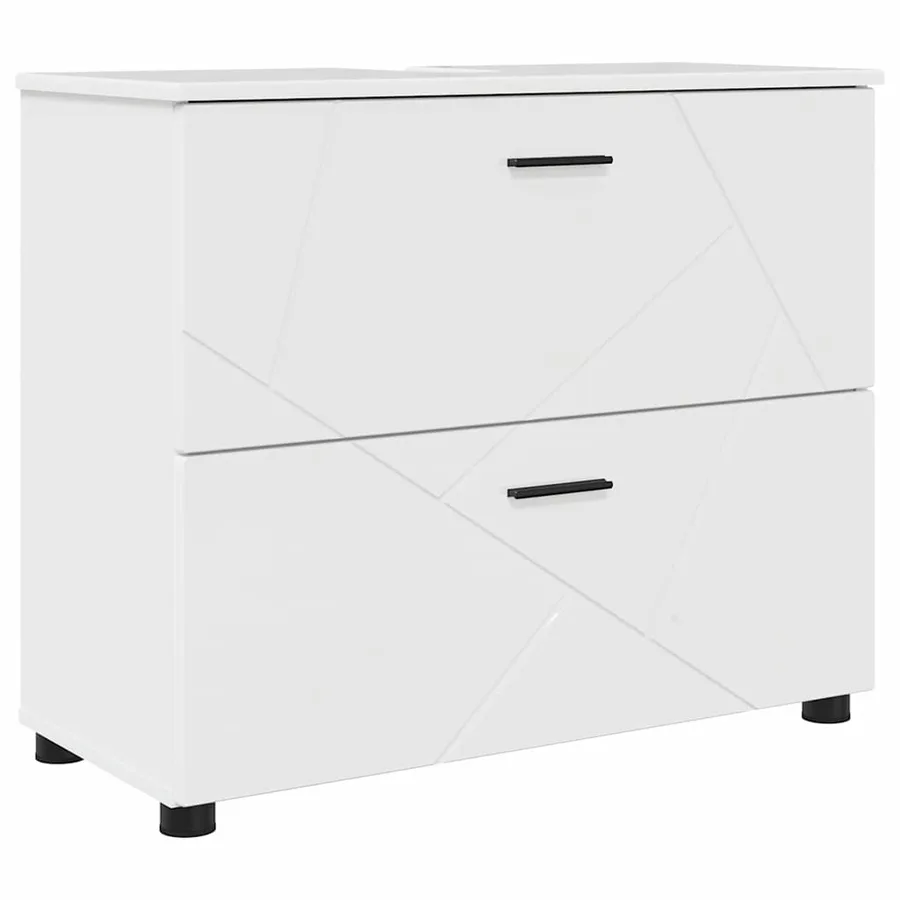 Ensemble de mobilier de salle de bain 2 pcs Blanc brillant - 5