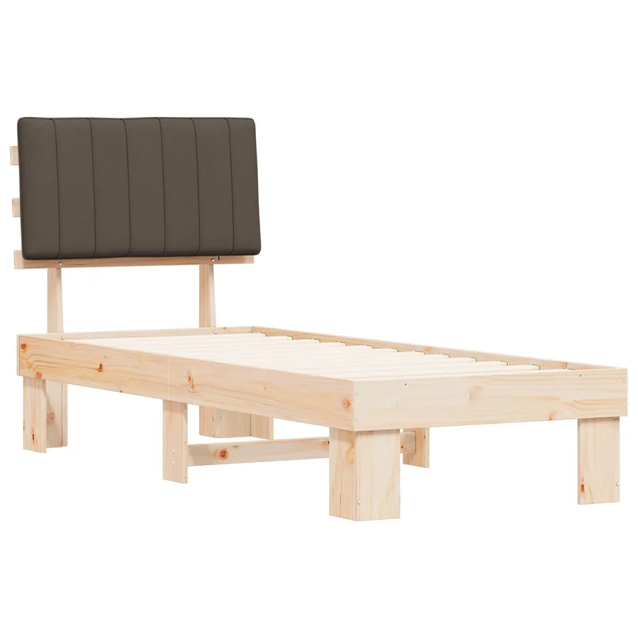 Cadre de lit avec tête de lit rembourrée Taupe 80 x 200 cm - 4