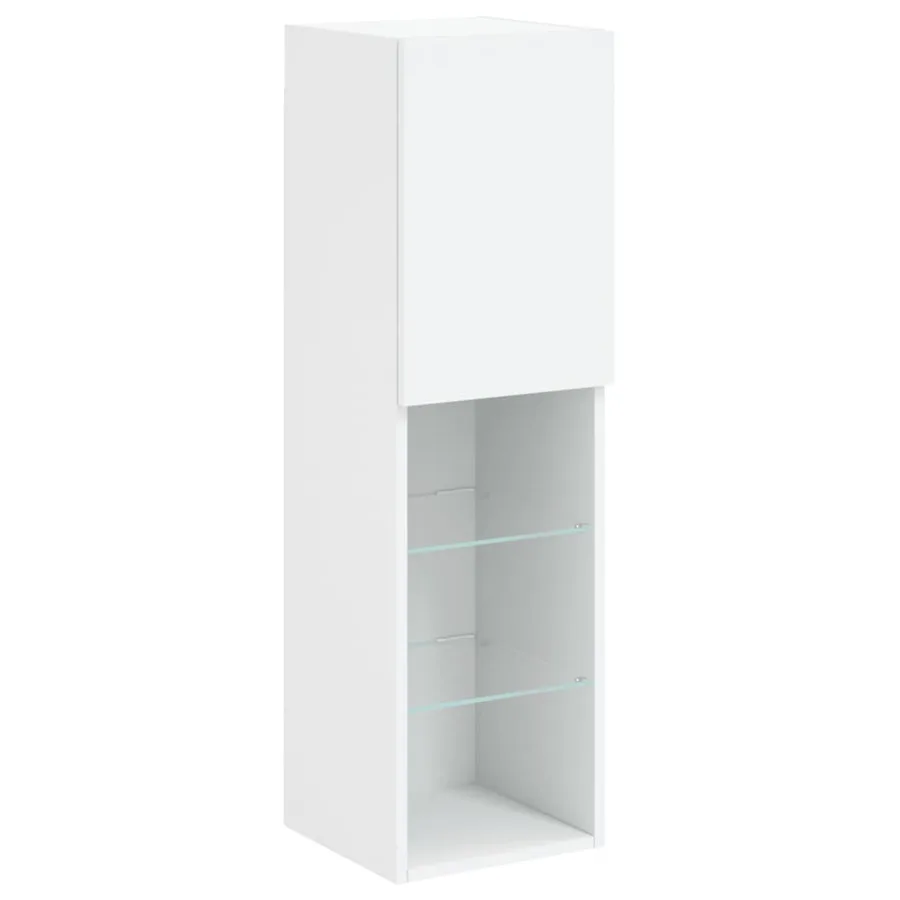 Ensemble de meubles TV muraux 8 pcs avec lumières LED blanc - 10