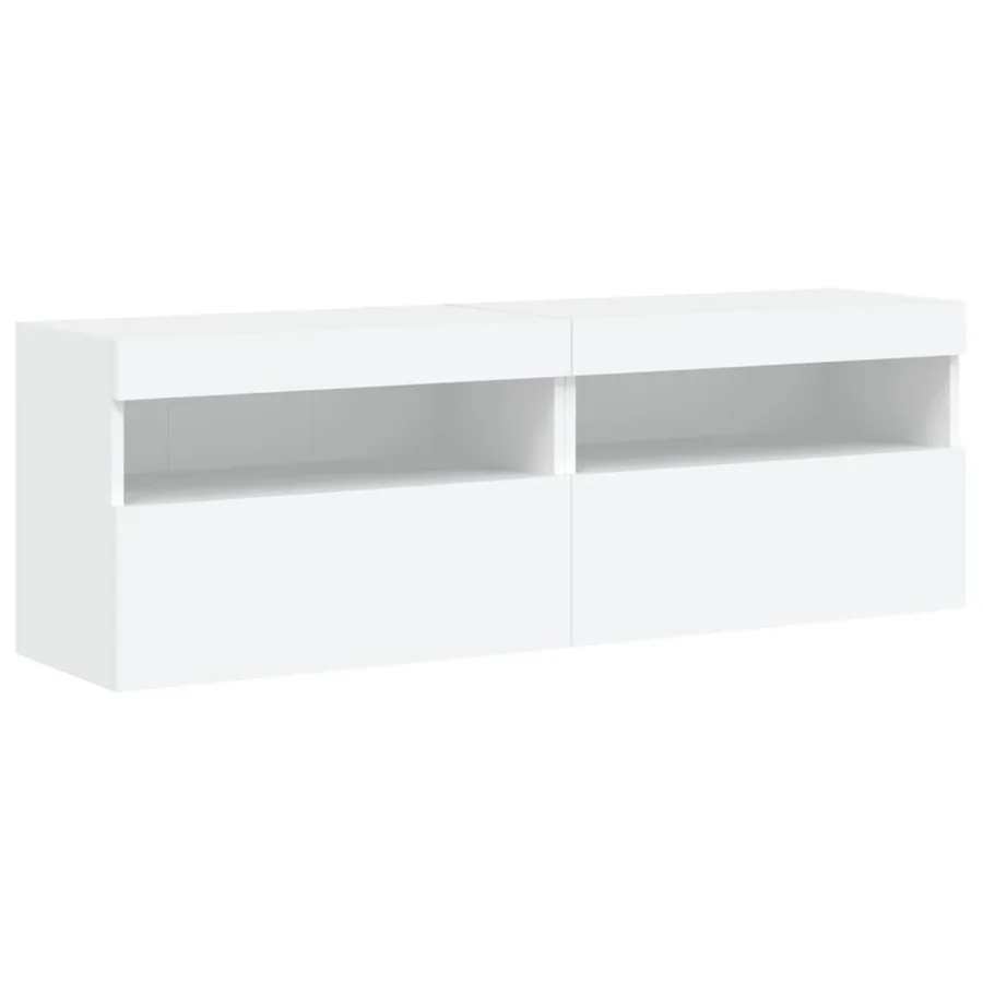 Ensemble de meubles TV muraux 8 pcs avec lumières LED blanc - 9