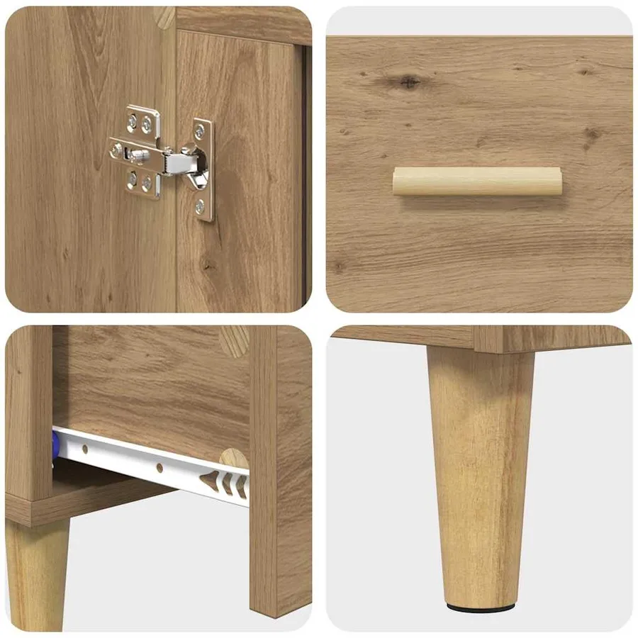 Haut Armoire Chêne artisanal 70 x 31 x 115 cm Bois d'ingénierie - 9