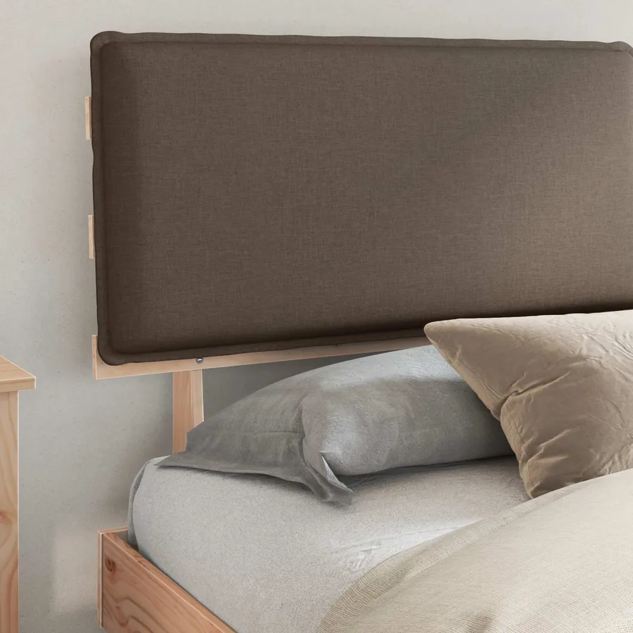 Cadre de lit avec tête de lit rembourrée Taupe 180 x 200 cm - 3