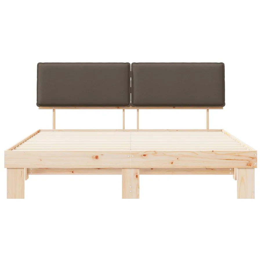 Cadre de lit avec tête de lit rembourrée Taupe 180 x 200 cm - 5