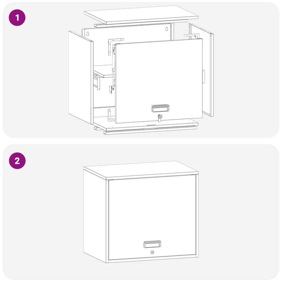 Armoire murale pour garage Vert olive 60 x 40 x 53 cm - 12