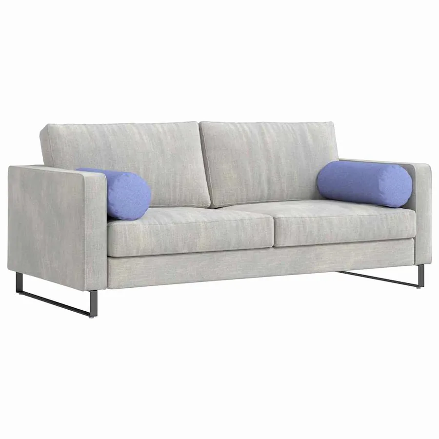 Coussins d'accent 2 pcs Bleu denim Ø 25 x 70 cm tissu - 3