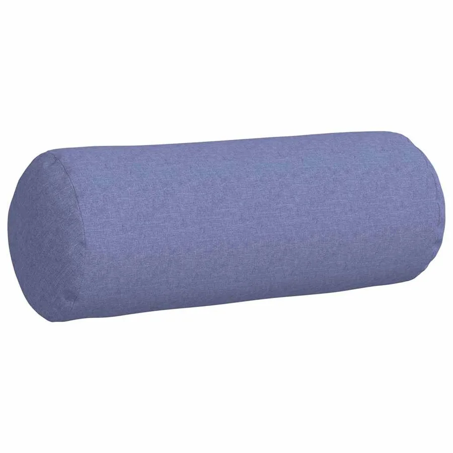 Coussins d'accent 2 pcs Bleu denim Ø 25 x 70 cm tissu - 5