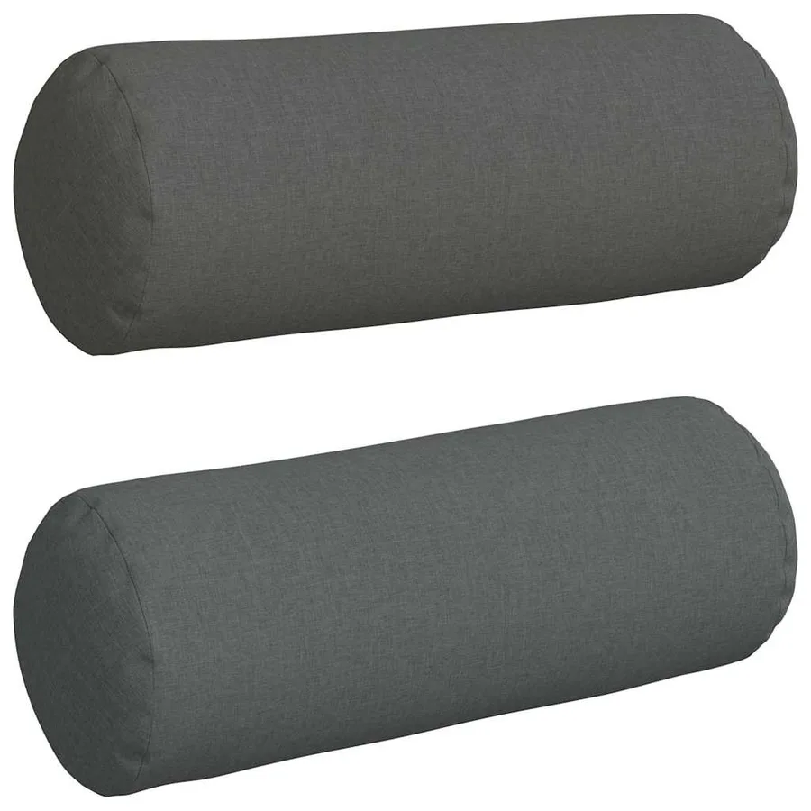 Coussins d'accent 2 pcs Gris foncé Ø 25 x 70 cm tissu - 2