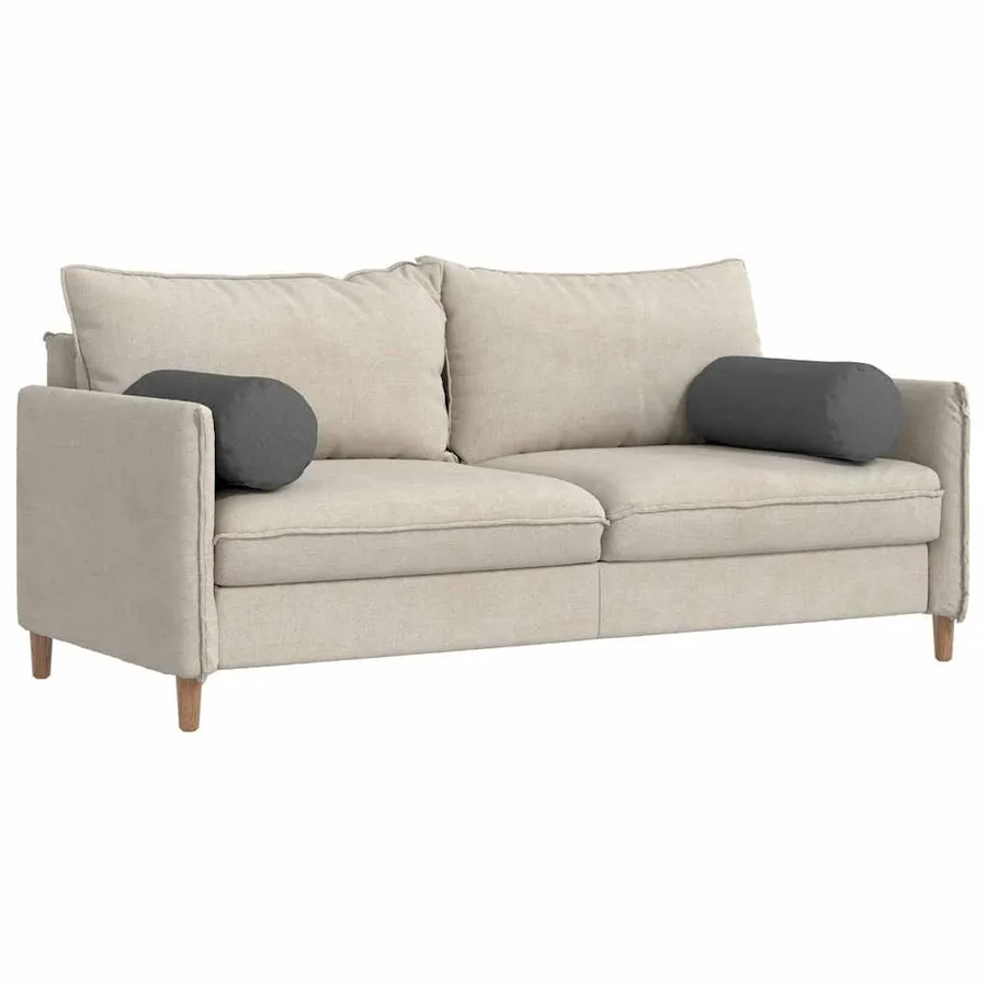 Coussins d'accent 2 pcs Gris foncé Ø 25 x 70 cm tissu - 3