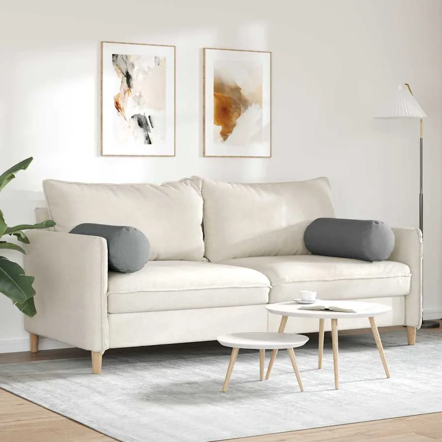 Coussins d'accent 2 pcs Gris foncé Ø 25 x 70 cm tissu - 4