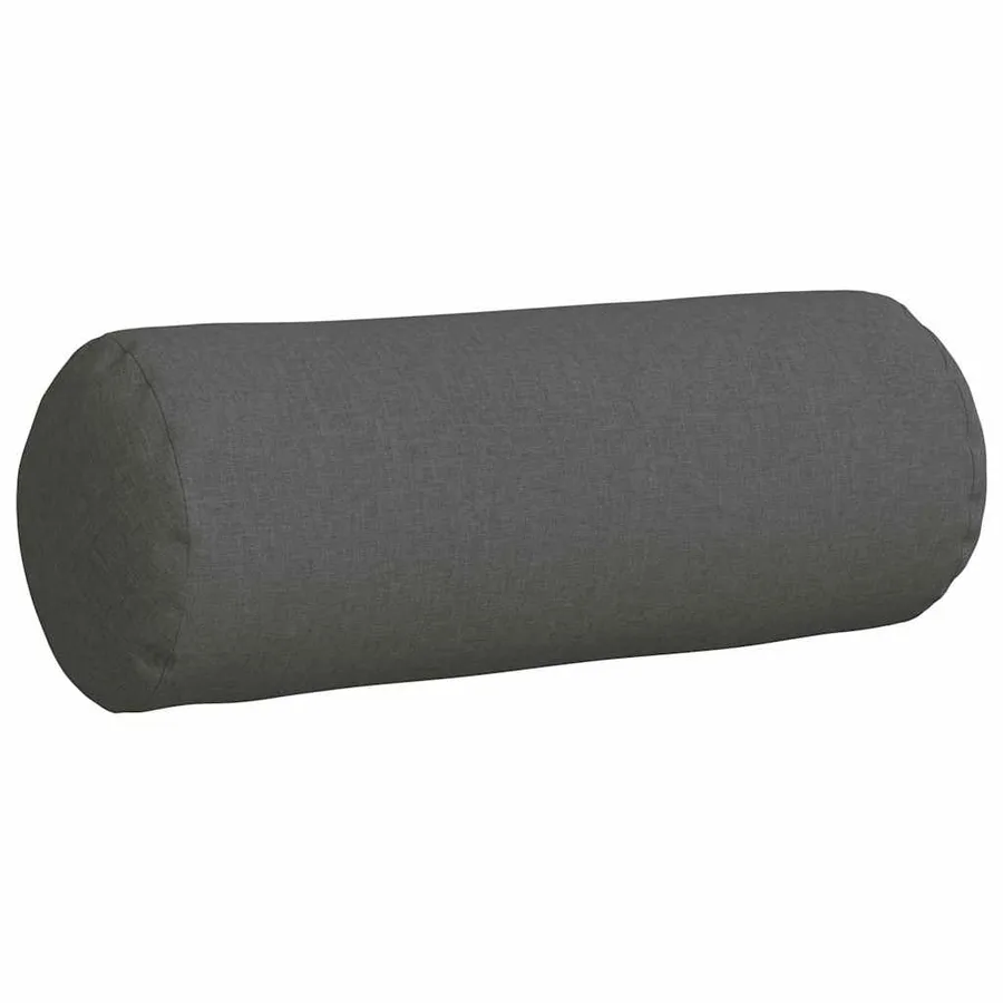 Coussins d'accent 2 pcs Gris foncé Ø 25 x 70 cm tissu - 5