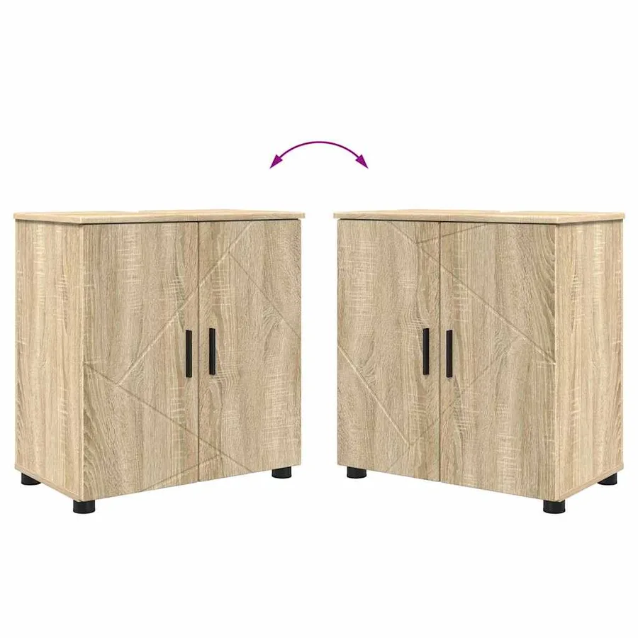 Ensemble de mobilier de salle de bain 4 pcs Chêne Sonoma - 11