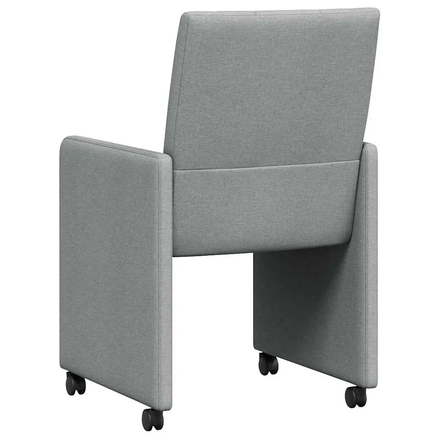 Chaises de Salle à Manger avec Roues 2 pcs Gris clair tissu - 6