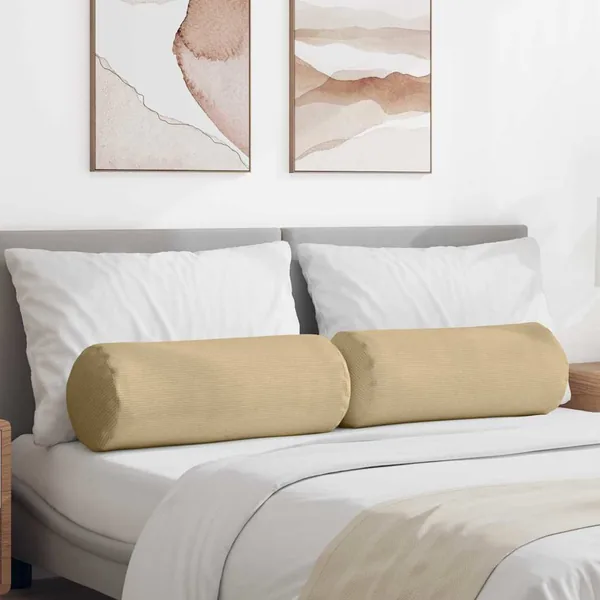 Coussins d'accent 2 pcs Vert gris Ø 25 x 70 cm