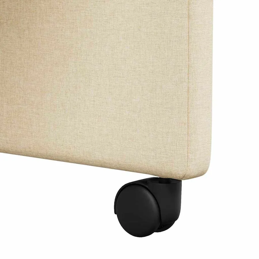 Chaises de Salle à Manger avec Roues 2 pcs Crème tissu - 9