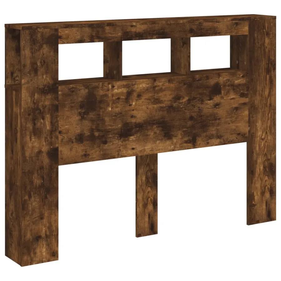 Tête de lit à LED chêne fumé 140x18,5x103,5cm bois d'ingénierie - 4