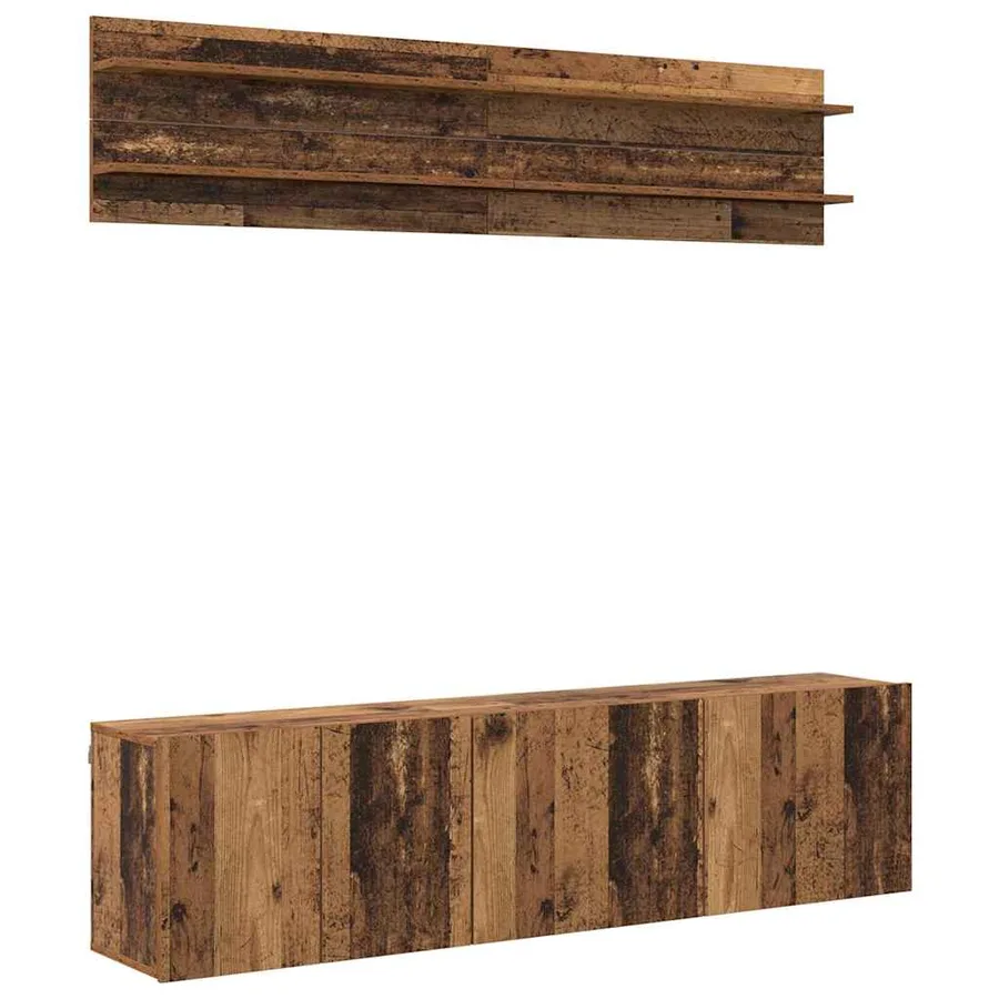 Unites TV Montage mural 6 pcs Bois ancien Bois d'ingénierie - 2