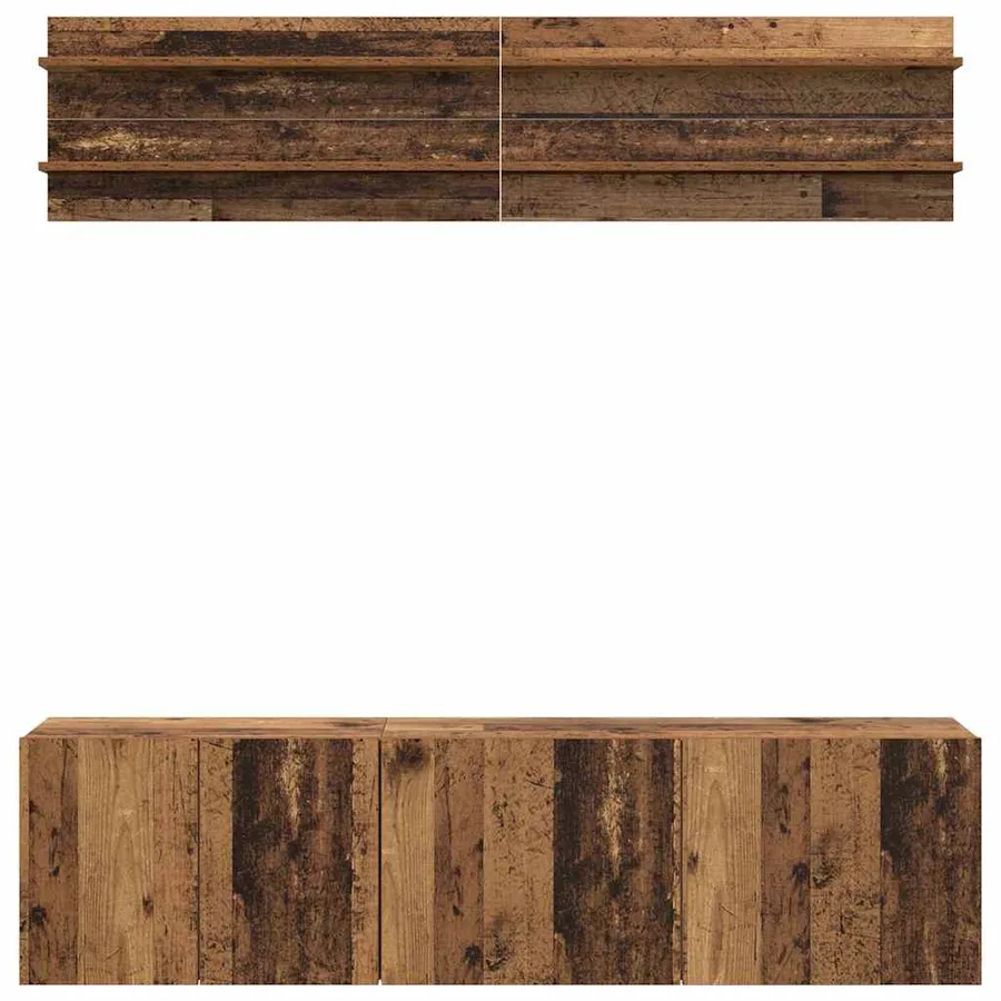 Unites TV Montage mural 6 pcs Bois ancien Bois d'ingénierie - 9