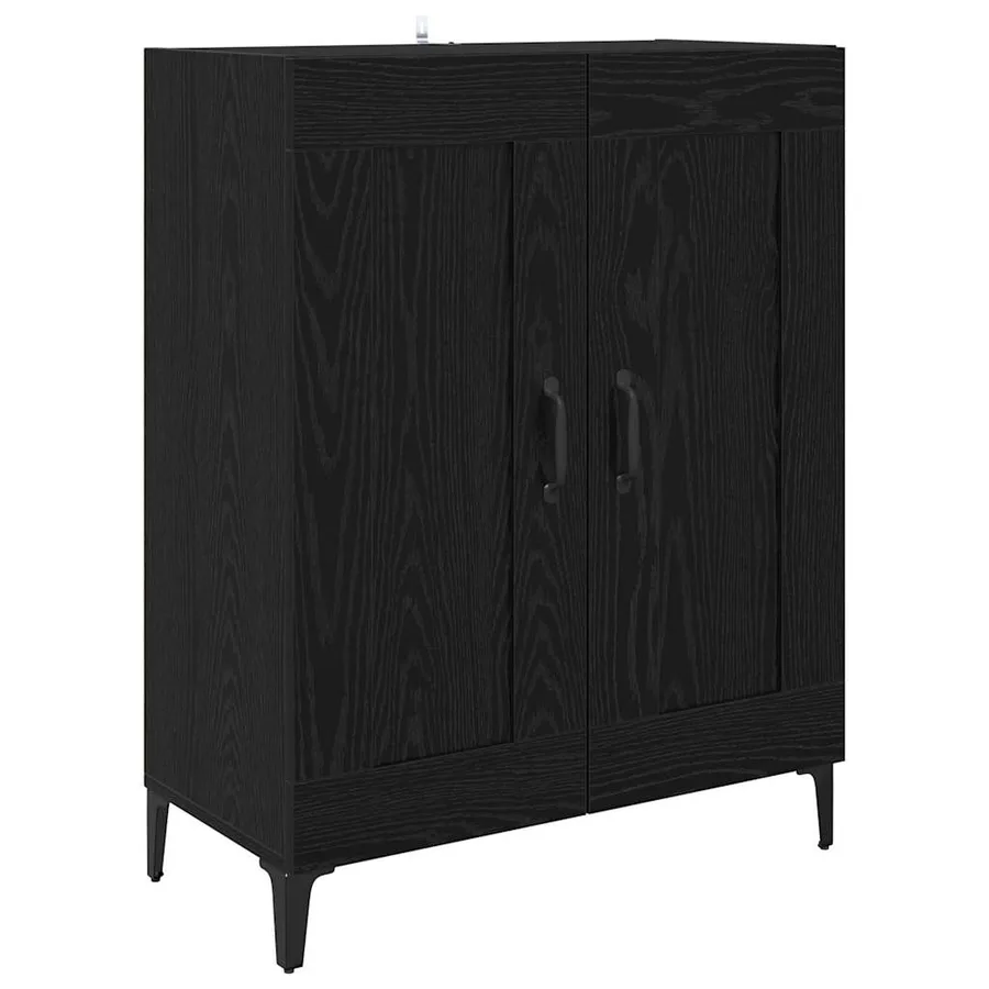 Buffet Chêne noir 69,5 x 34 x 90 cm Bois d'ingénierie - 2