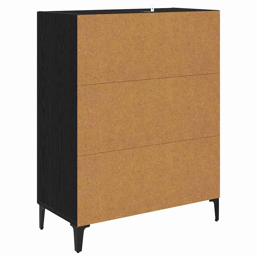 Buffet Chêne noir 69,5 x 34 x 90 cm Bois d'ingénierie - 7