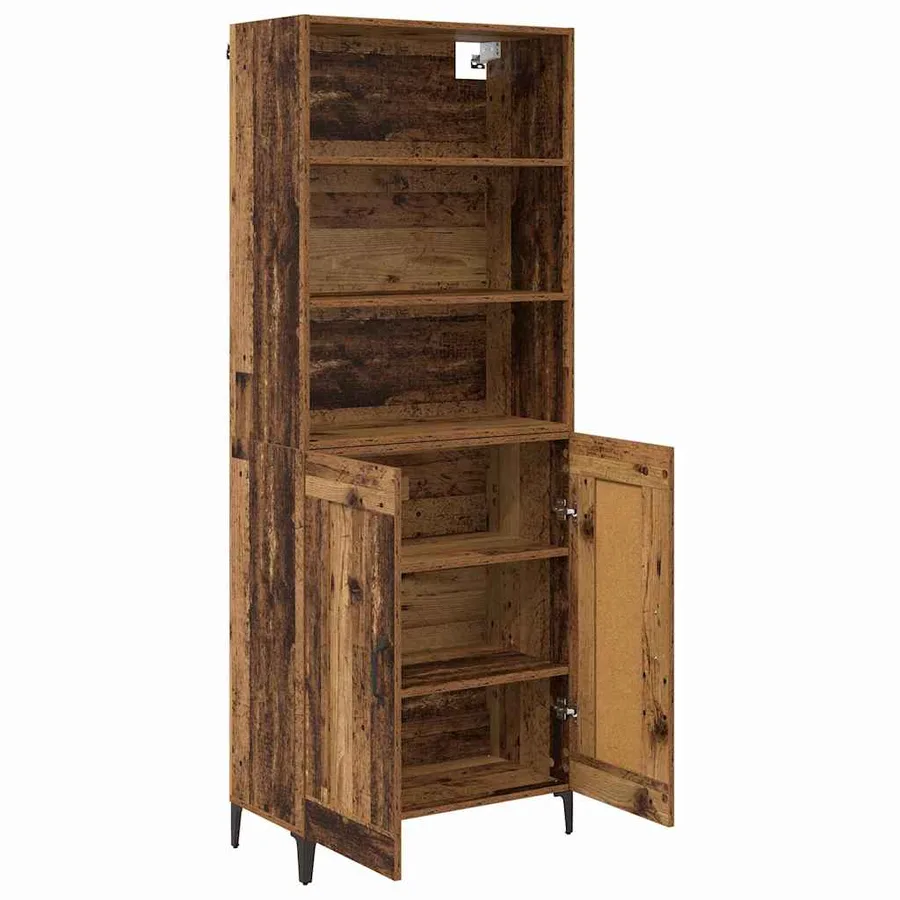Haut Armoire 2 pcs Bois ancien Bois d'ingénierie - 5
