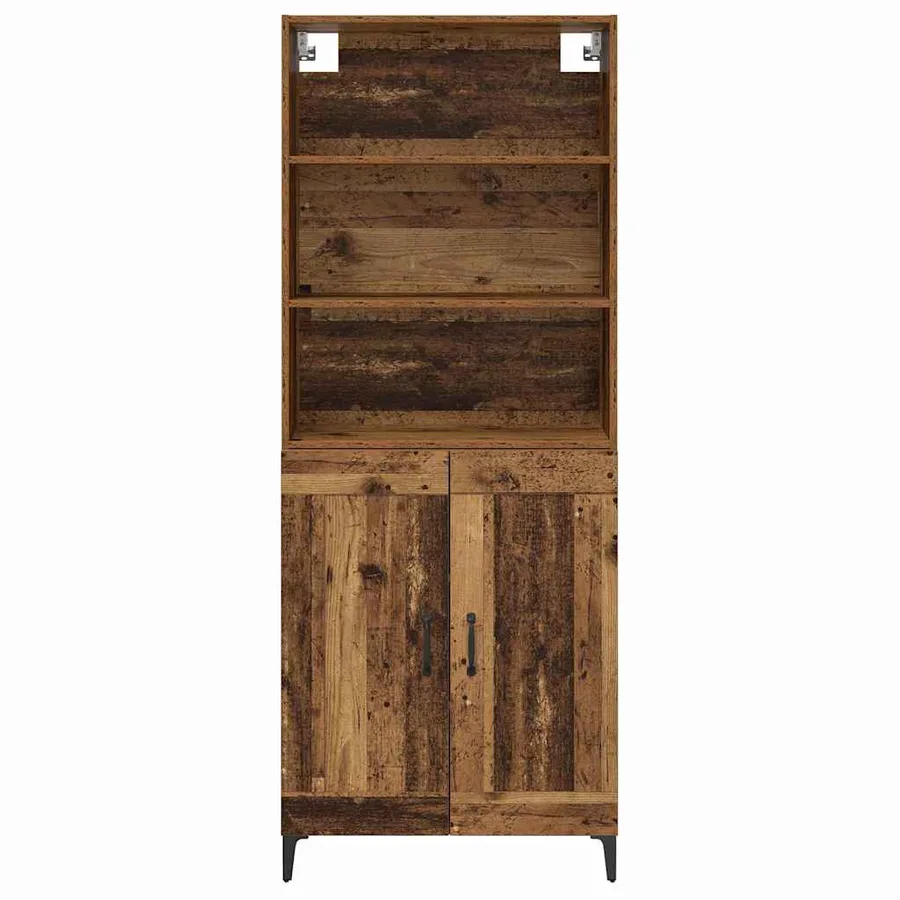 Haut Armoire 2 pcs Bois ancien Bois d'ingénierie - 6