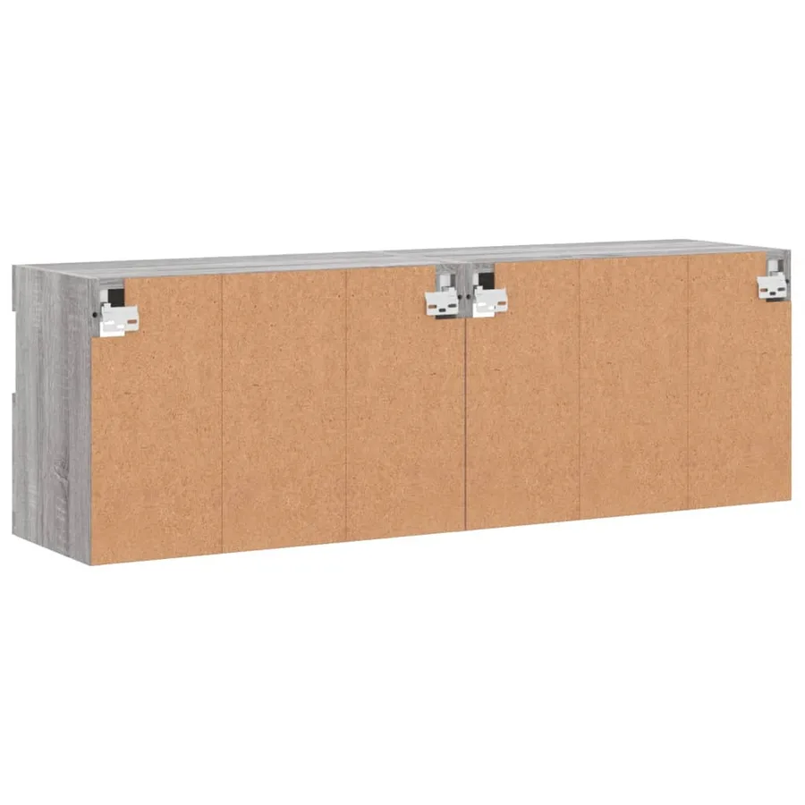 Meubles TV muraux et lumières LED 2pcs sonoma gris 60x30x40 cm - 11