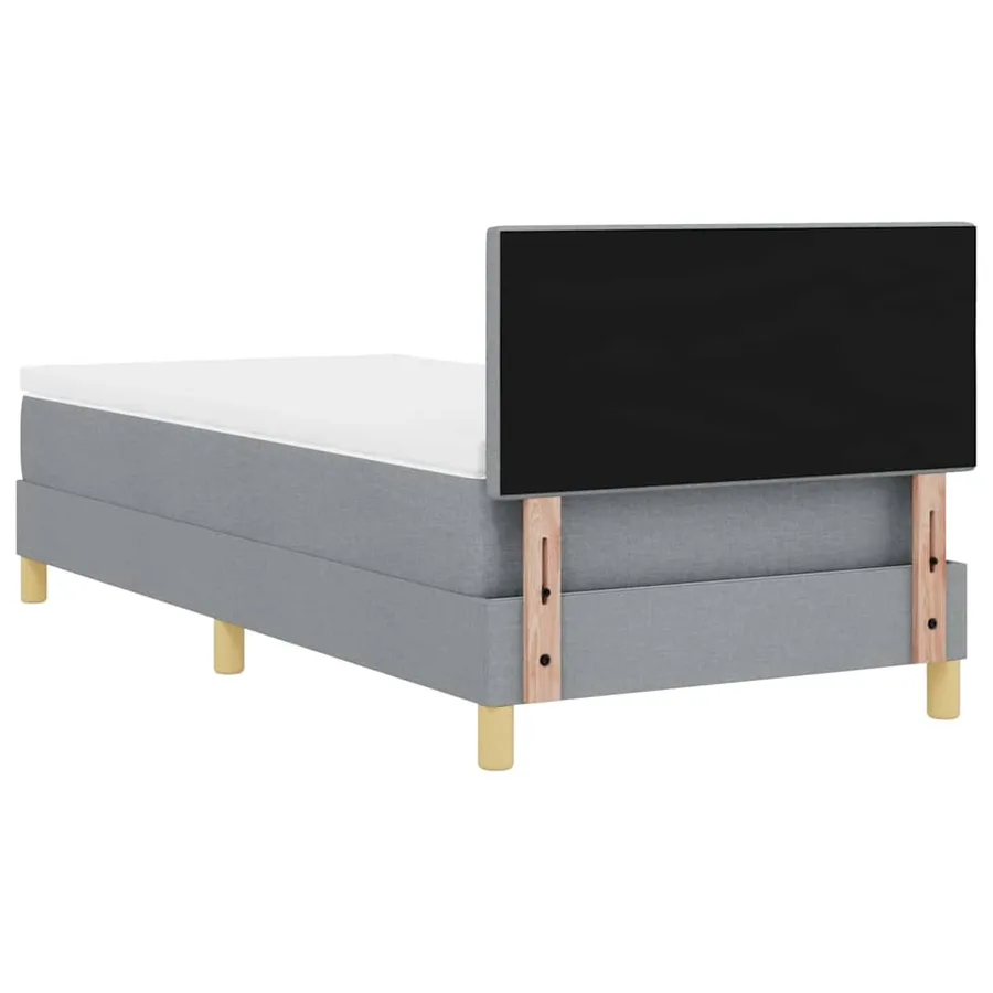 Lit à ressort LED avec bandes LED Gris clair 90 x 190 cm tissu - 10