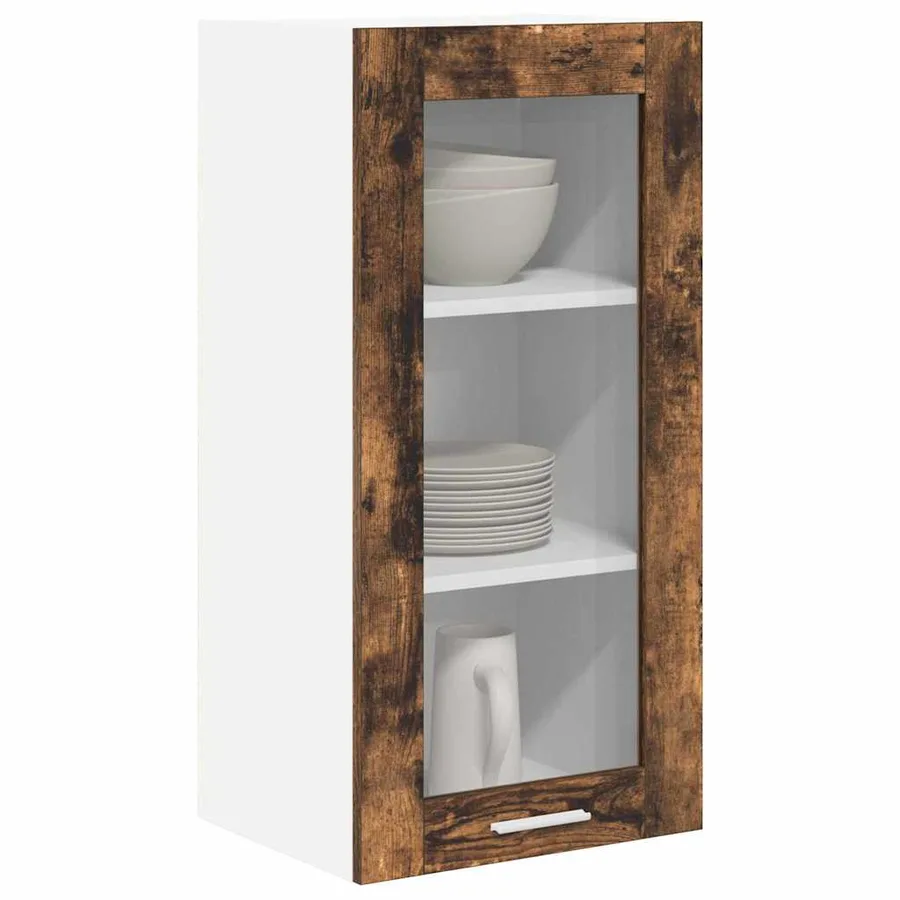 Armoire suspendue avec porte 2 pcs Chêne fumé 40 x 31 x 80 cm - 3