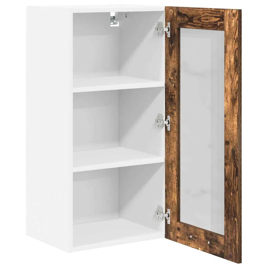Armoire suspendue avec porte 2 pcs Chêne fumé 40 x 31 x 80 cm - 5