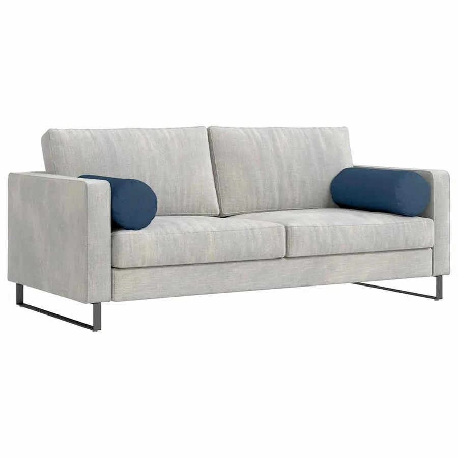 Coussins d'accent 2 pcs Bleu Ø 25 x 70 cm tissu - 3